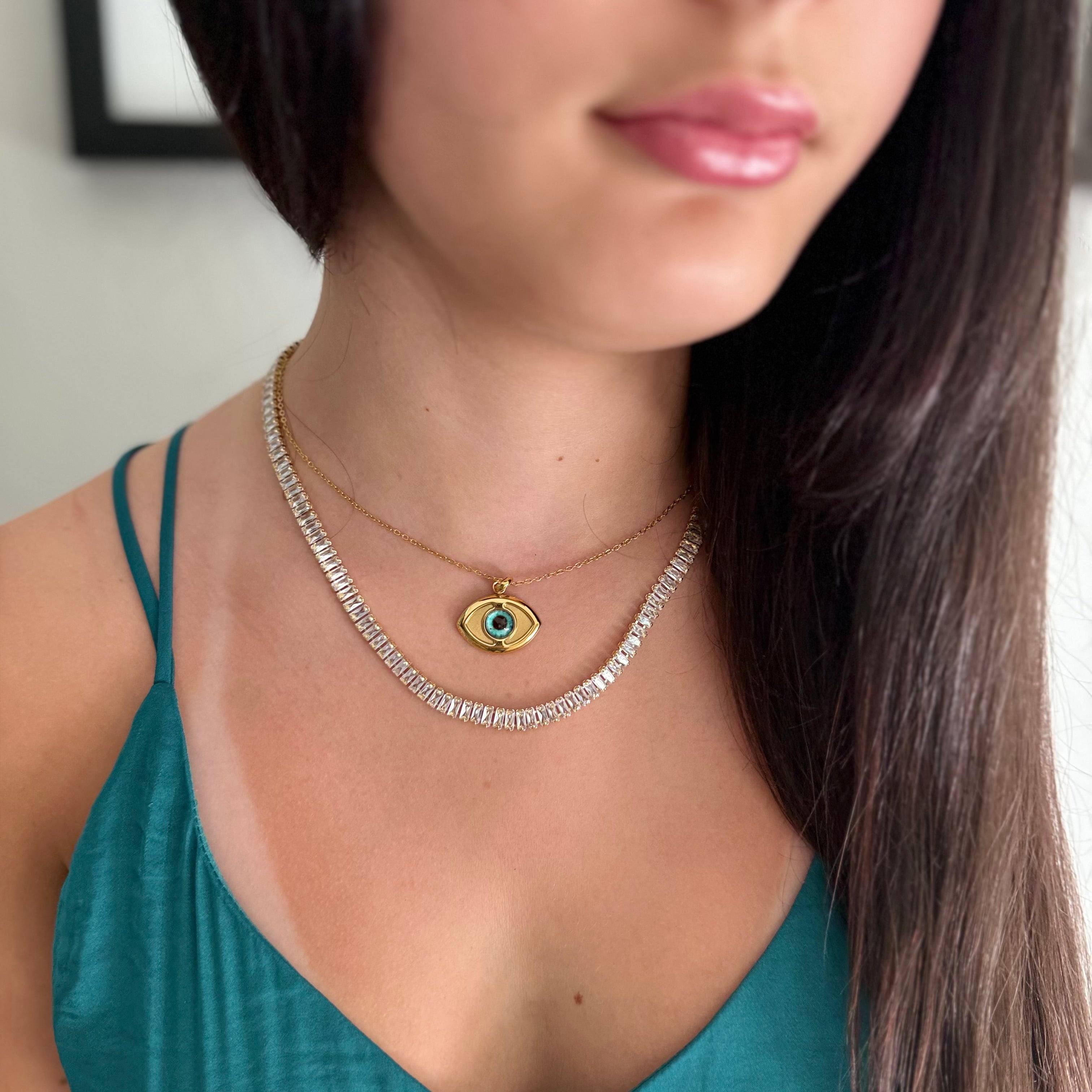 Stainless Steel Tennis Necklace