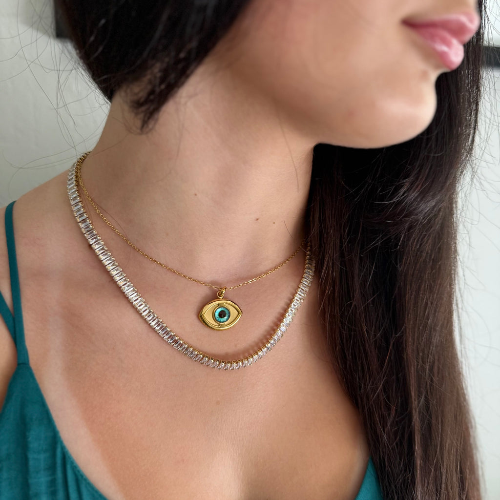 Stainless Steel Tennis Necklace