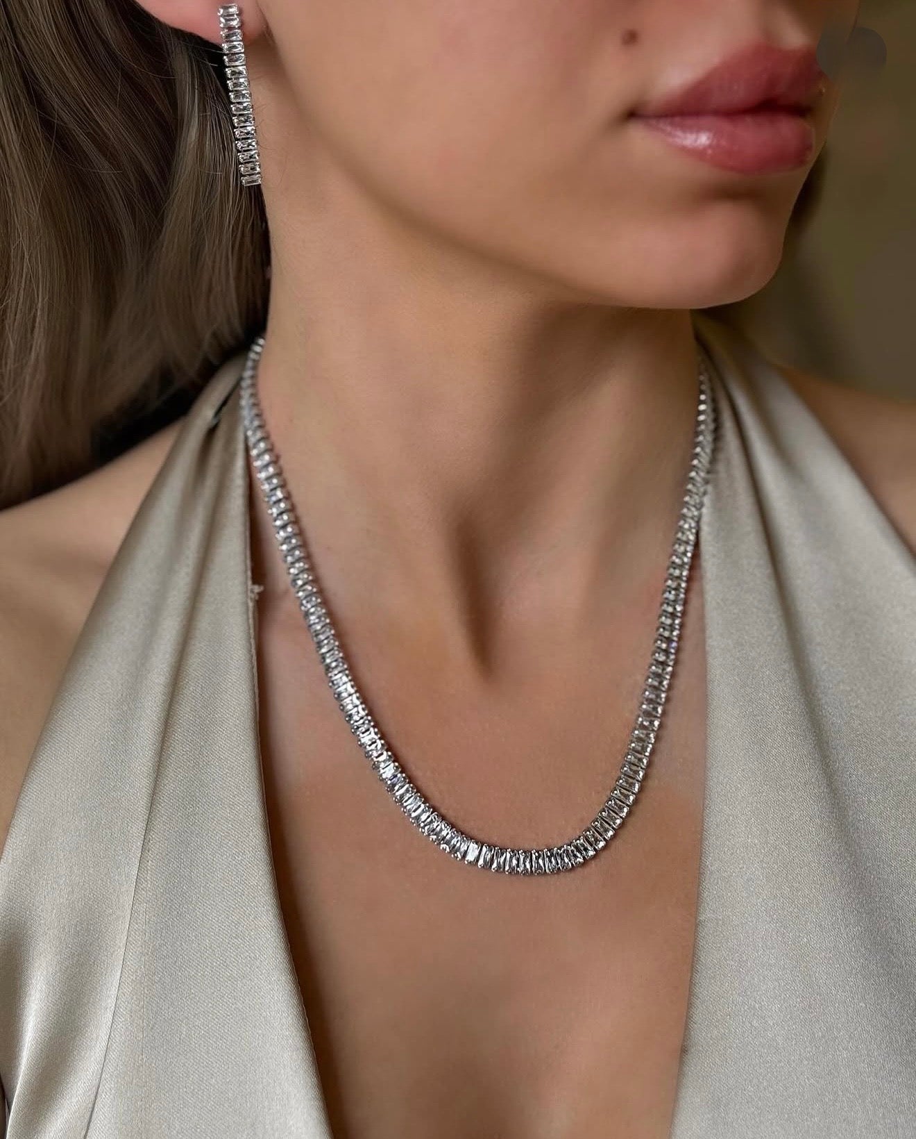 Stainless Steel Tennis Necklace