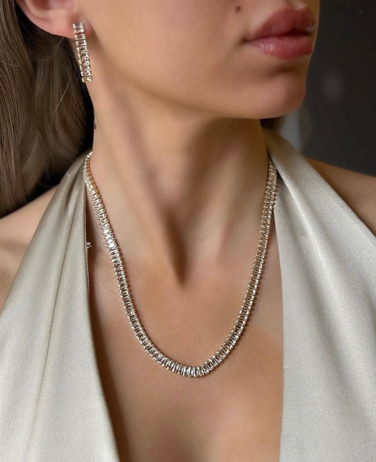 Stainless Steel Tennis Necklace