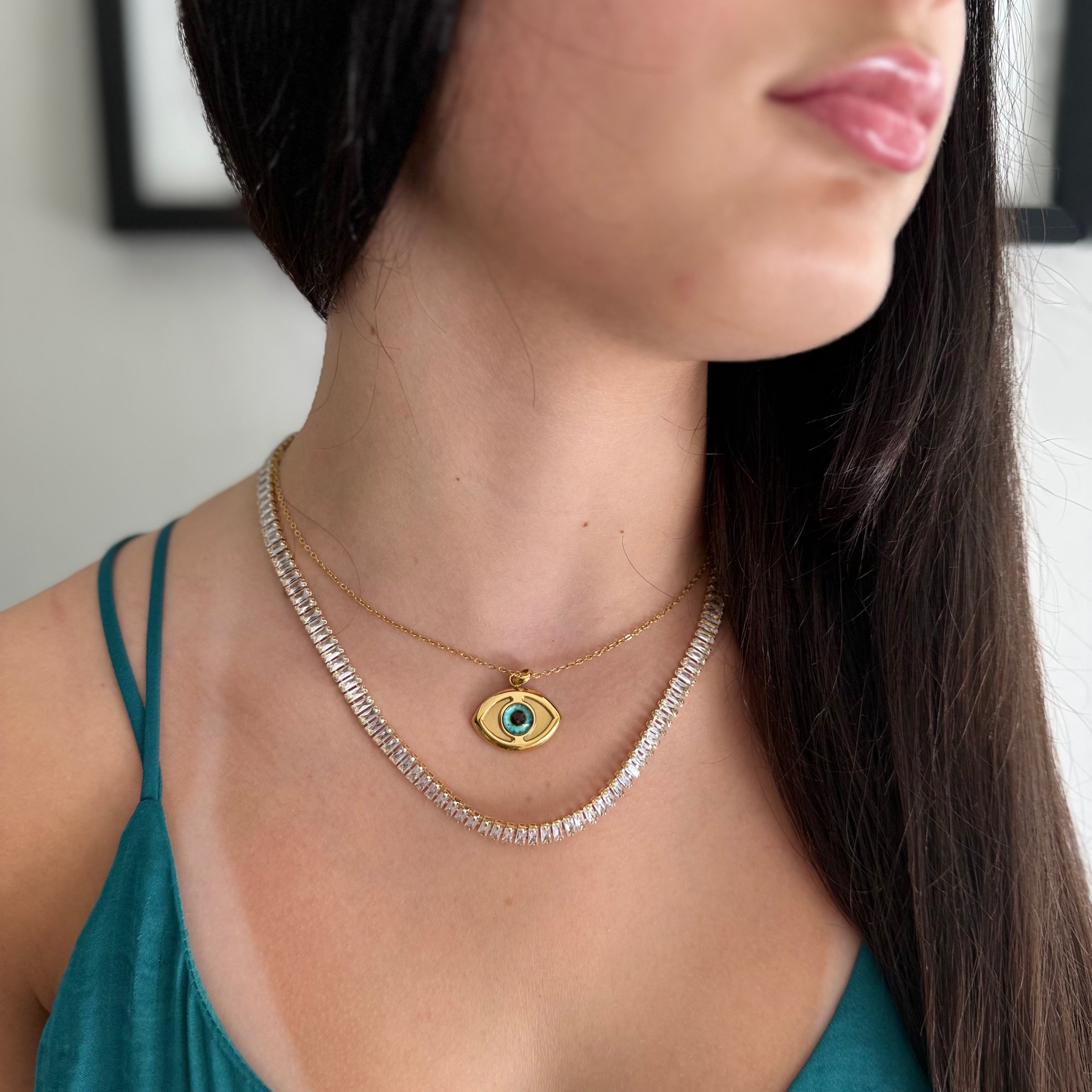 Stainless Steel Tennis Necklace